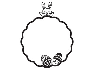 Easter Frame Background Line Art