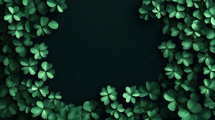 St. Patrick's Day Celebration: Green St. Patrick's Day Background for Festive Greetings. copy space