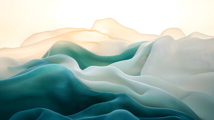 Fototapeta premium Close up view of a mountain peak against a blue sky with clouds and colorful wildflowers in the foreground