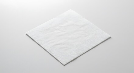 Clean White Napkin on White Background for Restaurant or Event Use