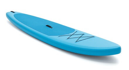 Blue Stand-up Paddle Board Isolated on White for Water Sports Fun