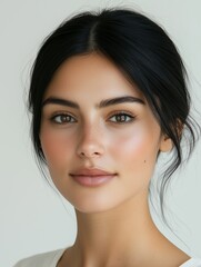 Fototapeta premium Brunette model from Iraq showing her natural beauty and healthy skin