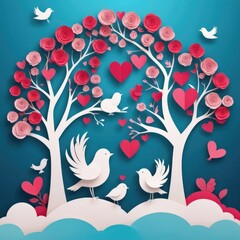 valentine hearts background vector