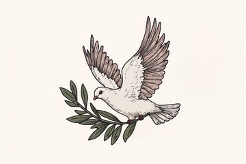 Obraz premium Dove illustration flying design.