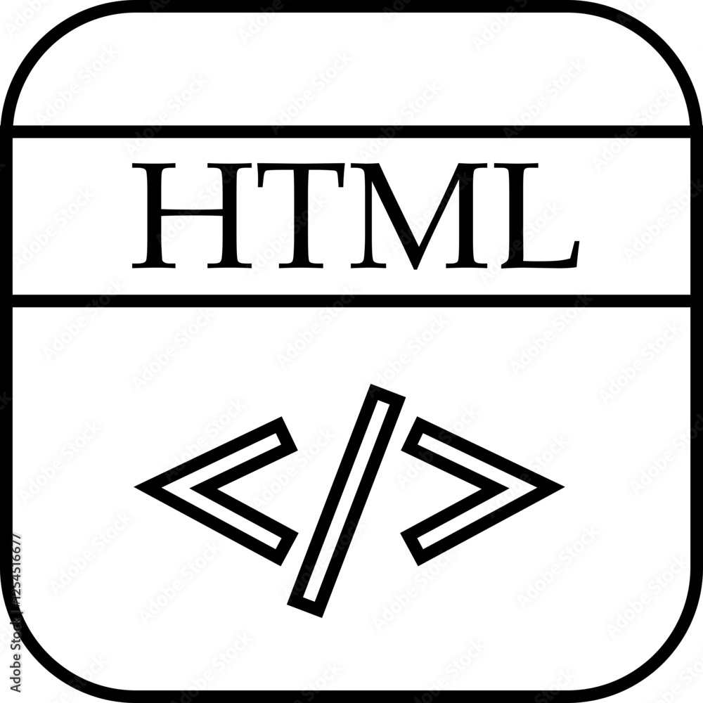 Fototapete File icon. Format of document on computer outline symbol. HTML file sign. Audio extension graphic multimedia application software folder. Presentation audio design isolated on transparent background.
