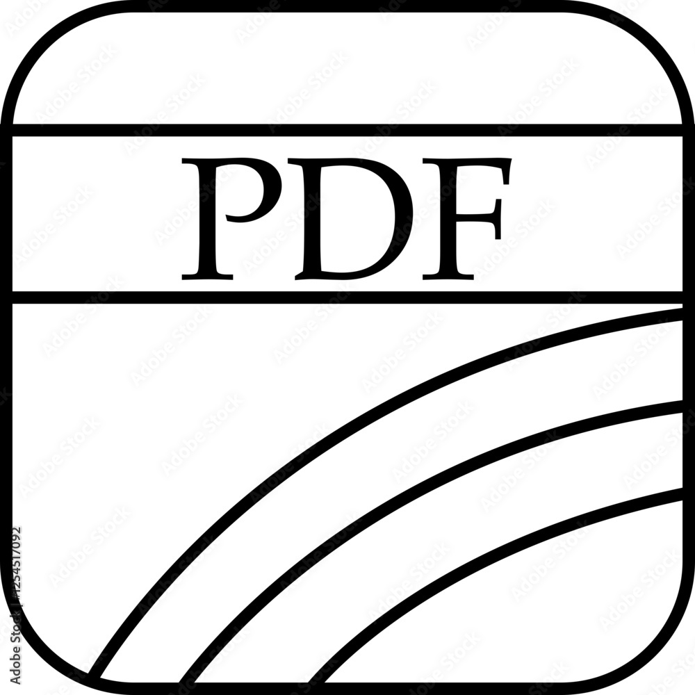 Fototapete File icon. Format of document on computer outline symbol. PDF file sign. Audio extension graphic multimedia application software folder. Presentation audio design isolated on transparent background.