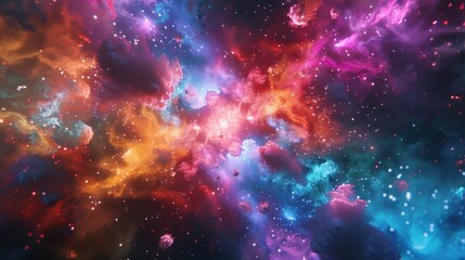 Fototapeta premium Cosmic Nebula: A Vibrant Symphony of Stars and Gas