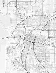 Map of Sacramento, USA. Perfect for posters, printing, wallpaper, and home decor. Maps with monochrome and black and white styles, suitable for those who want to customize