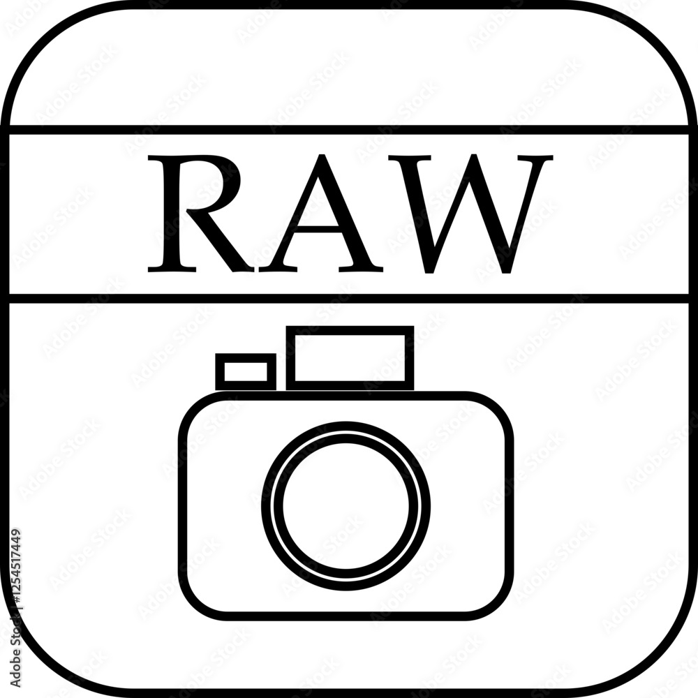 Fototapete File icon. Format of document on computer outline symbol. RAW file sign. Audio extension graphic multimedia application software folder. Presentation audio design isolated on transparent background.