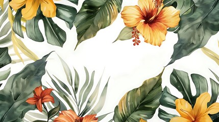 A classic botanical watercolor illustration with hand-painted vintage flowers and leaves, featuring a rustic aesthetic, set against a plain white background, 8k UHD, suitable for high-quality 