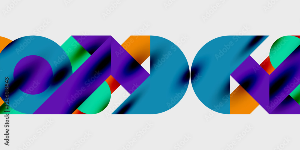 Aufkleber Vibrant abstract background circles with smooth gradients, creating a dynamic and modern design. Ideal for creative, tech, or contemporary-themed projects