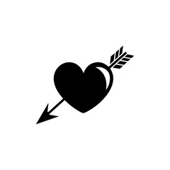 love with an arrow silhouette