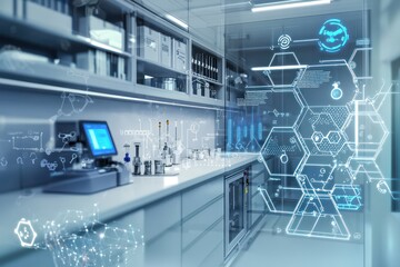 Serene lab showcases scalable carbon capture strategies with advanced visualization.