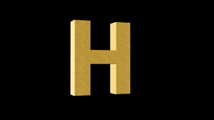 Fototapeta premium English alphabet Letter H 4k Illustration. Script text labels.