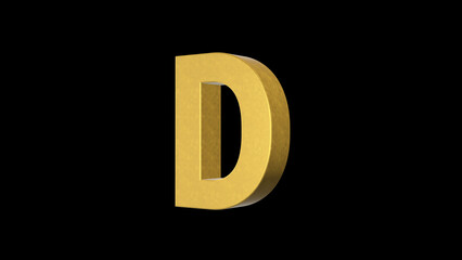 English alphabet Letter D 4k Illustration. Script text labels.