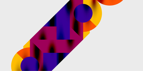 Detailed composition of circles, semicircles, and triangles with glossy effects and smooth gradients. A sleek and modern vector design for creative and tech-inspired projects