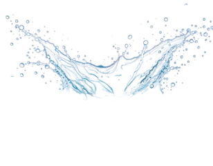 abstract water splash isolated on transparent or white background 