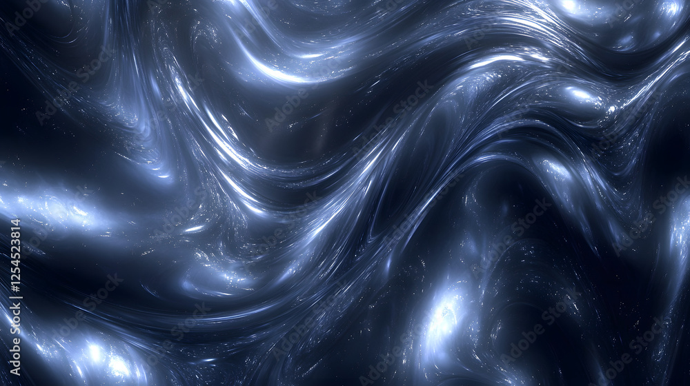 Poster abstract background featuring blue and white swirls with celestial and deep indigo patterns for arti