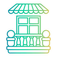 terrace Line Gradient Icon