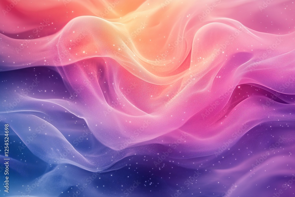 Poster ethereal waves of colorful abstract patterns