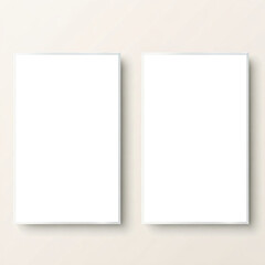 Fototapeta premium Photo Realistic Blank Picture Frame, hanging on a Wall from the Front. mockup isolated on transparent background. Graphic style template. illustration