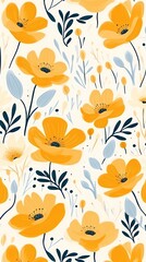 Fototapeta premium Spring floral patteenr pattern flower plant.