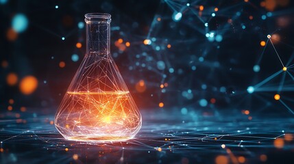 Illuminated Erlenmeyer Flask in a Network of Light