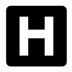 Obraz premium hospital symbol isolated on black background. vector illustration. 