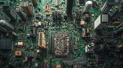 Circuit City: A Futuristic Metropolis Built on a Microchip
