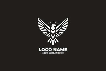 Geometric eagle logo with futuristic wings