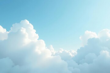 Soft white clouds are streaked across the pale blue sky like wispy brushstrokes, soft focus, gentle mist