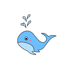 Fototapeta premium cute whale vector
