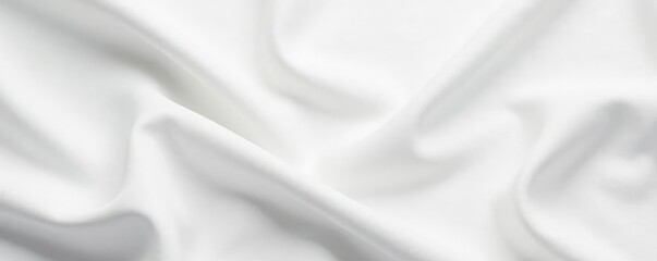Obraz premium Soft white linen fabric on a plain white background, soft, fabric