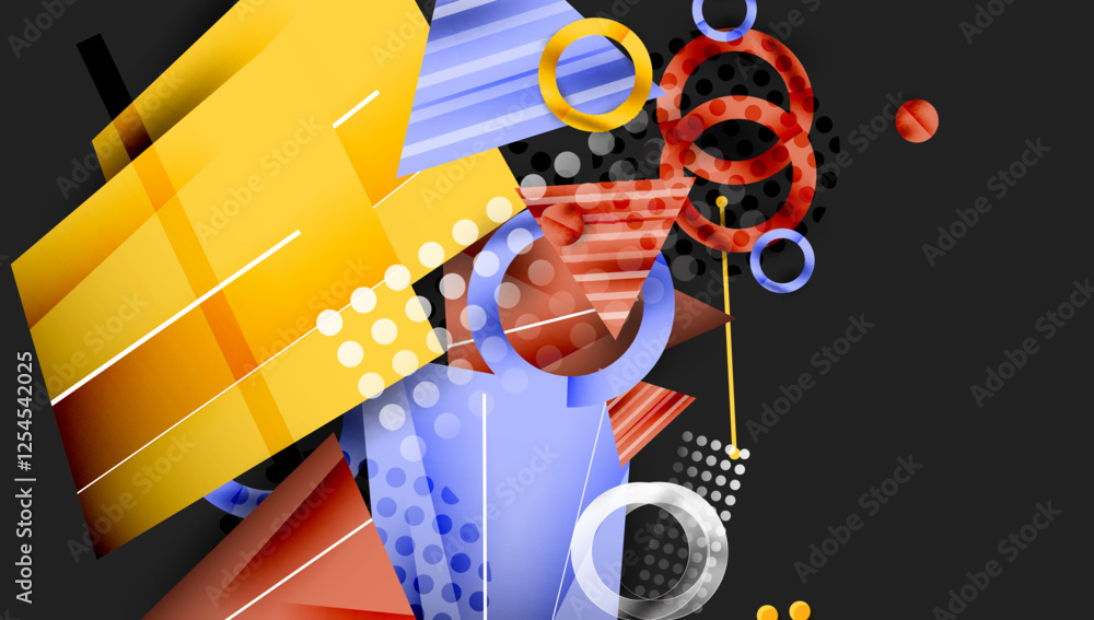Poster creative triangles and circles composition