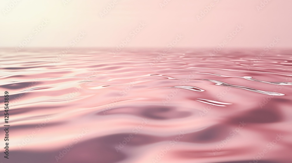 Poster ethereal rose water surface with gentle ripples and soft light creating a serene atmosphere