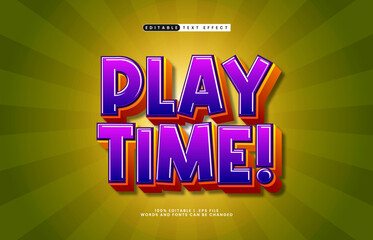 play time editable text effect with a kids and play text style