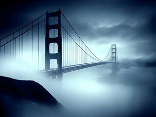 Fototapeta premium Misty Bridge Illustration