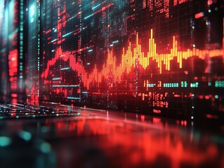 Fototapeta premium Stock Market Data Analysis on Laptop Screen