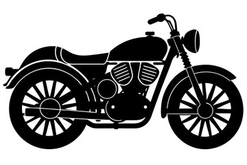 black motorcycle isolated on white background