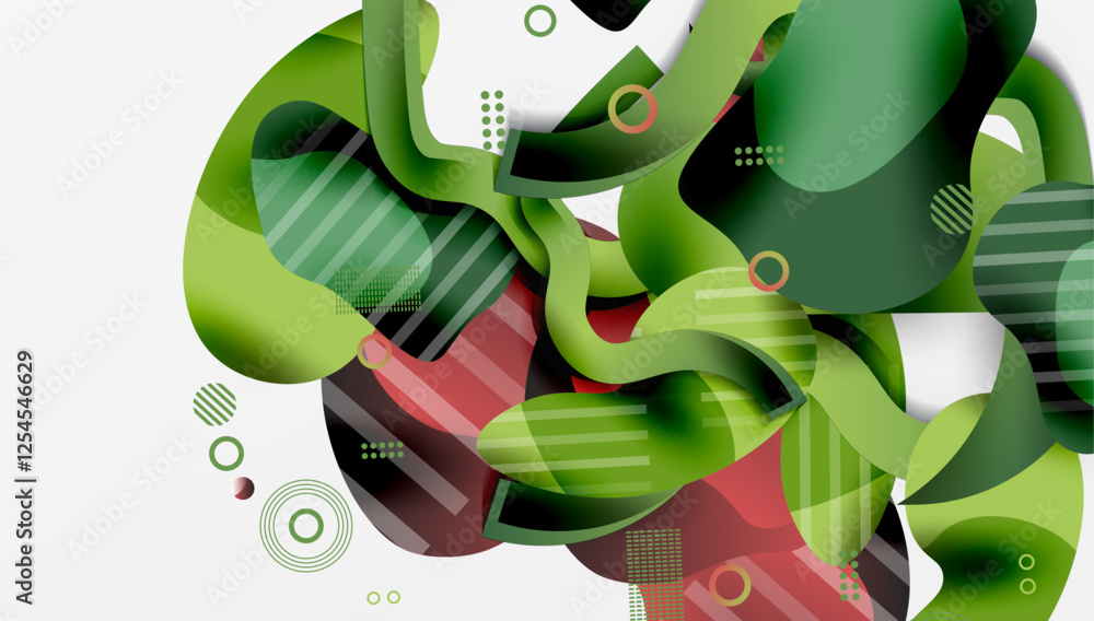 Poster vibrant abstract background overlapping shapes