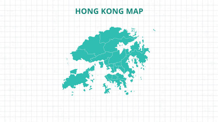 Fototapeta premium A Map highlighting Hong Kong Map, Hong Kong modern map with Grey Color Hi detailed Vector, geographical borders