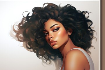 Fototapeta premium Sad black woman portrait looking adult.