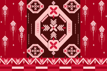 Symlet pattern on a modern bright red background to welcome this summer.