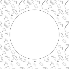 weather frame. doodle weather circle frame. hand drawn weather frame background. weather background