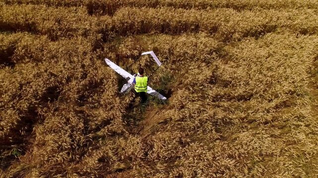 Pushing Boundaries Long-Range Drone Testing Over Europe Golden Wheat Fields in Summer