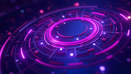 Obraz premium Abstract Futuristic Technology Background with Circles