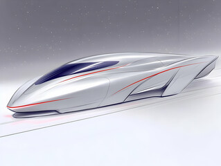 Obraz premium Futuristic High-Speed Train Illustration
