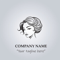 hair woman logo company illustration
