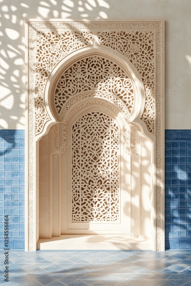 Poster intricate architectural details create stunning light patterns o