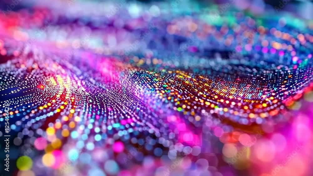 Poster colorful abstract light bokeh background; vibrant, dynamic design for tech or party